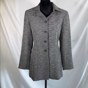 Vintage Baldanza Gray Tweed Tailored Blazer Size 8